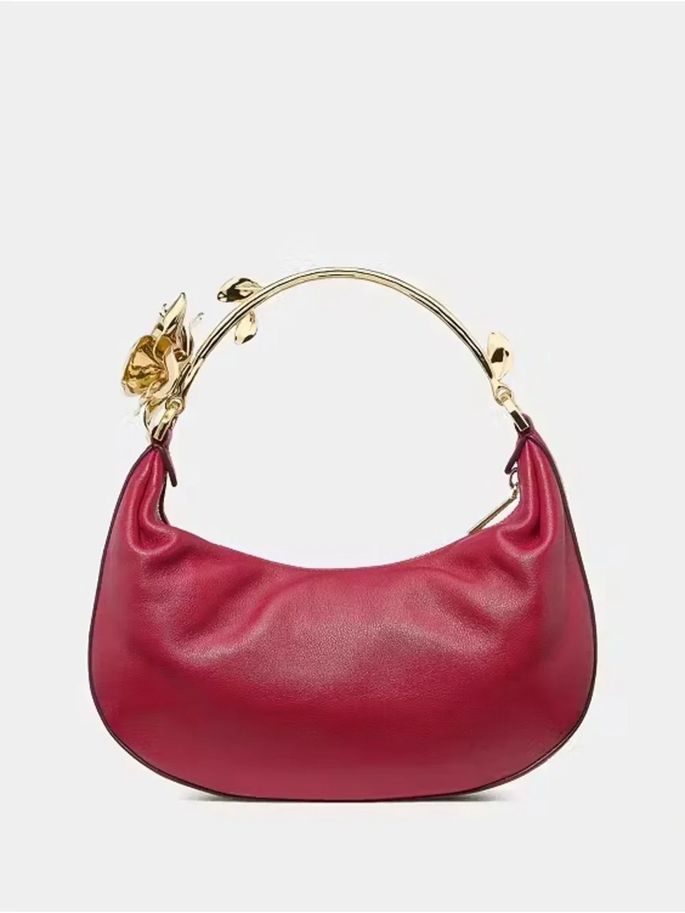 ♠️Kate spade New York Selene Gold Metal 3D Floral Handle Bag, Red Jam NWT